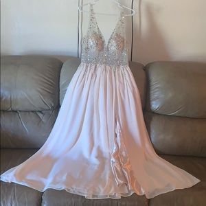 L Maxi Dress with Silver Jewels and Side Split NWT